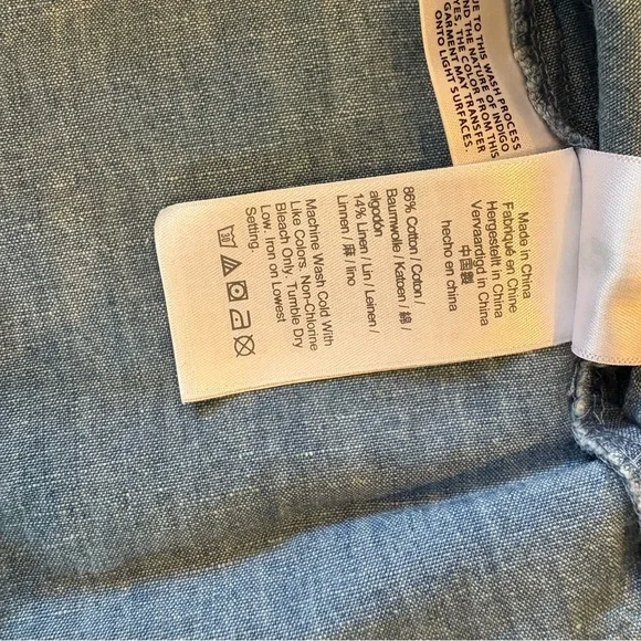 J Crew Swingy Tank in Chambray Blue Buoy Wash Cotton Linen Size Medium - Picture 8 of 11